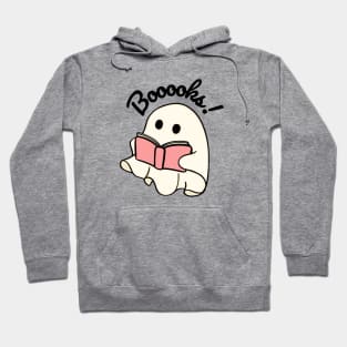 Booooks Cute Ghost Reading Book Lover Halloween Party Gift Hoodie